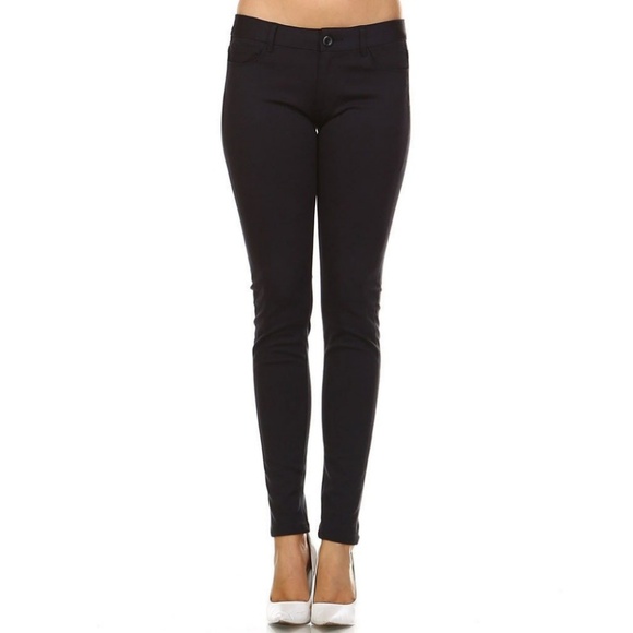 Women's Full Length Stretchy Leggings Ponte Pants - Picture 2 of 5